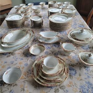 Great grandma dishes plate set for 12 only used three times